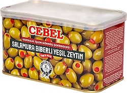 Cebel Salamura XL 201-230 Biberli Yeşil Zeytin Teneke 600 gr