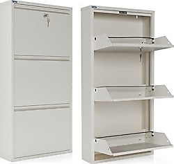 Ceha 3'lü Kilitli Metal Ayakkabılık