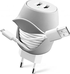 Cellularline Twister Charger Dual 10.5 W Micro USB Kablolu Hızlı Şarj Aleti