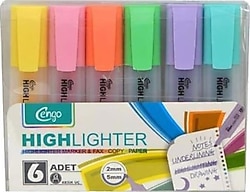 Cengo CGO-122 Pastel 6'lı Fosforlu Kalem Seti