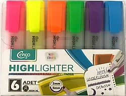 Cengo CGO-124 Neon 6'lı Fosforlu Kalem Seti