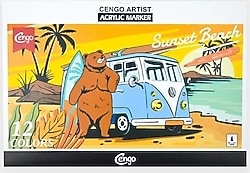 Cengo CGO-606 Artist 12'li Akrilik Marker Kalem Seti