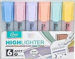 Cengo CGO801 Candy 6'lı Fosforlu Kalem Seti