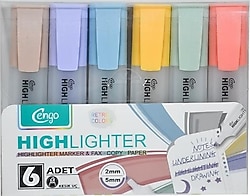 Cengo CGO803 Retro 6'lı Fosforlu Kalem Seti