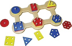 Chiva KAL-1013 Ahşap Geometrik 6'lı Sök Tak