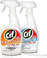 Cif Ultra Hız Mutfak 1 lt + Banyo Temizleyici 1 lt