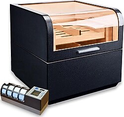 CigarLoong 150's Karbon Desen Elektronik Humidor