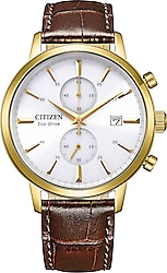 Citizen CA7062-15A Deri Kordon Kahverengi-Altın Erkek Kol Saati