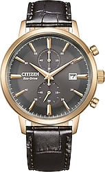 Citizen CA7067-11H Deri Kordon Siyah-Altın Erkek Kol Saati