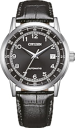 Citizen NJ0210-05E Deri Kordon Siyah Erkek Kol Saati