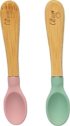 Citron Green-Pink 2'li Organik Bambu Kaşık Seti