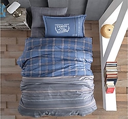 Clasy Campus Mavi Ranforce Tek Kişilik Nevresim Takımı