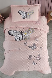 Clasy Daisy Love Kapitone Pamuk Tek Kişilik Yatak Örtüsü Takımı