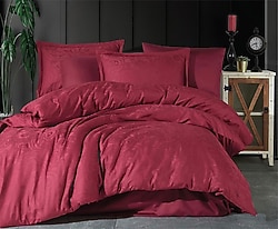 Clasy Hemera Bordo Jakarlı Çift Kişilik Nevresim Takımı