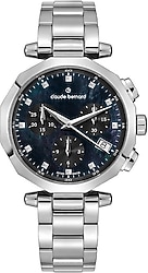 Claude Bernard Dress Code Chronograph CB.10251 3M NANN Çelik Kordon Gümüş-Lacivert Kadın Kol Saati