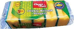 Clean&Fun 5'li Oluklu Bulaşık Süngeri