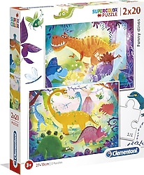 Clementoni Supercolor Puzzle Funny Dinos 2x20 Parça 24755