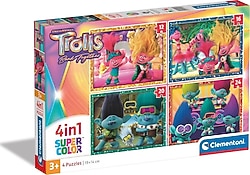 Clementoni Trolls 4 in 1 72 Parça Puzzle 21527