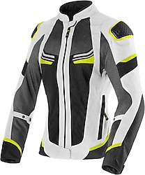Clover Airjet-6 Yazlık Kadın Gri-Siyah-Sarı Motosiklet Montu