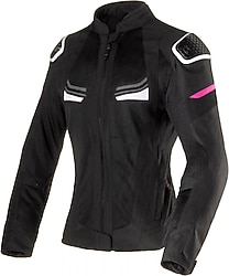 Clover Airjet-6 Yazlık Kadın Siyah-Neon Pembe Motosiklet Montu