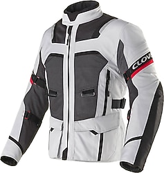 Clover Ventouring-4 WP Gri-Siyah-Kırmızı Kışlık Erkek Motosiklet Montu