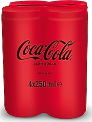 Coca Cola Zero Sugar 250 ml 4'lü