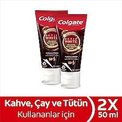Colgate Optic White Kahve Çay ve Tütün Kullananlar için Beyazlatıcı Florürlü Diş Macunu 50 ml 2 Adet