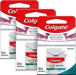 Colgate Total Profesyonel Diş Eti Sağlığı Nane Aromalı 50 m 3 Adet Diş İpi