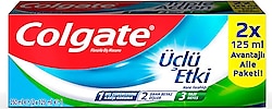 Colgate Üçlü Etki Beyazlatıcı 125 ml 2 Adet Florürlü Diş Macunu