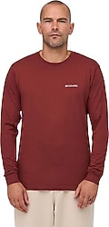 Columbia CSC Basic CS0354-681 Bordo Uzun Kollu Bisiklet Yaka Erkek Tişört