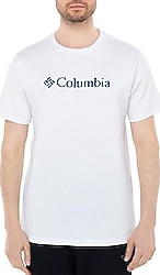 Columbia CSC Basic Logo Brushed CS0287-100 Beyaz Kısa Kollu Erkek Tişört