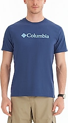 Columbia CSC Basic Logo Brushed CS0287-480 Mavi Kısa Kollu Erkek Tişört