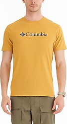 Columbia CSC Basic Logo Brushed CS0287-718 Sarı Kısa Kollu Erkek Tişört