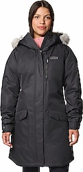 Columbia Suttle Mountain Long Insulated WL0885-011 Kapüşonlu Siyah Kadın Mont