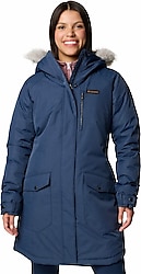Columbia Suttle Mountain Long Insulated WL0885-464 Kapüşonlu Lacivert Kadın Mont