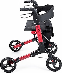 Comfort Plus DM-9102 Kırmızı Alüminyum Tekerlekli Rolatör