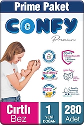 Confy Premium 1 Numara Yenidoğan 280'li Bebek Bezi
