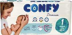 Confy Premium 1 Numara Yenidoğan 40'lı Bebek Bezi
