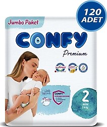 Confy Premium 2 Numara Mini 200'lü Bebek Bezi