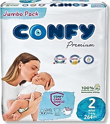 Confy Premium 2 Numara Mini 264'lü Bebek Bezi