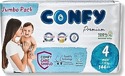 Confy Premium 4 Numara Maxi 144'lü Bebek Bezi