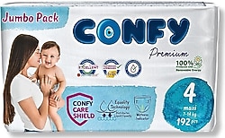 Confy Premium 4 Numara Maxi 192'li Bebek Bezi