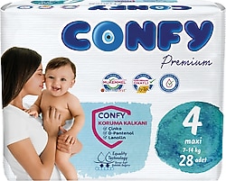 Confy Premium 4 Numara Maxi 28'li Bebek Bezi
