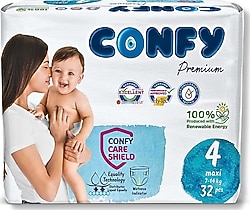 Confy Premium 4 Numara Maxi 32'li Bebek Bezi