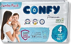 Confy Premium 4 Numara Maxi 96'lı Bebek Bezi