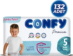 Confy Premium 5 Numara Junior 132'li Bebek Bezi