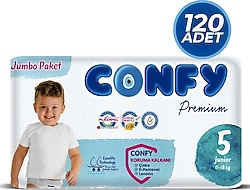 Confy Premium 5 Numara Junior 120'li Bebek Bezi
