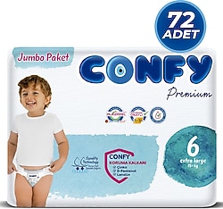 Confy Premium 6 Numara Extra Large 72'li Bebek Bezi