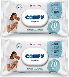 Confy Premium Sensitive 70 Yaprak 2'li Paket Islak Mendil