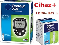 Contour Plus Şeker Ölçüm Cihazı + 50'li 2 Paket Ölçüm Stribi